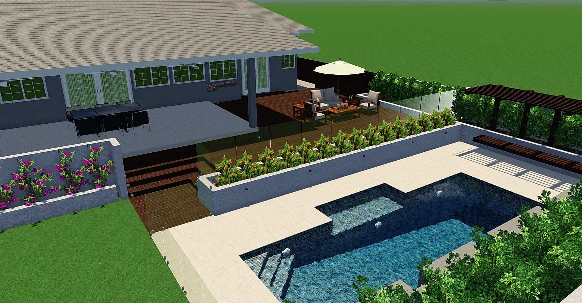 Brisbane Landscaping Design Blueprint 3D
